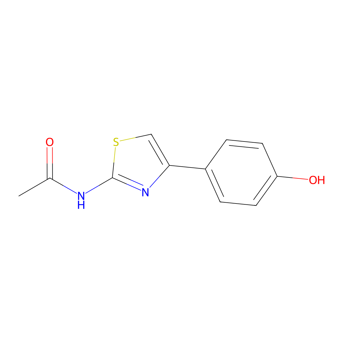 N-[4-(4-Hydroxyphenyl)-1,3-thiazol-2-yl]acetamide molecular structure, CAS 64309-02-0