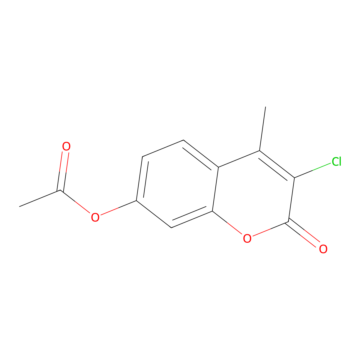 3-chloro-4-methyl-2-oxo-2H-chromen-7-yl acetate molecular structure, CAS 64309-74-6