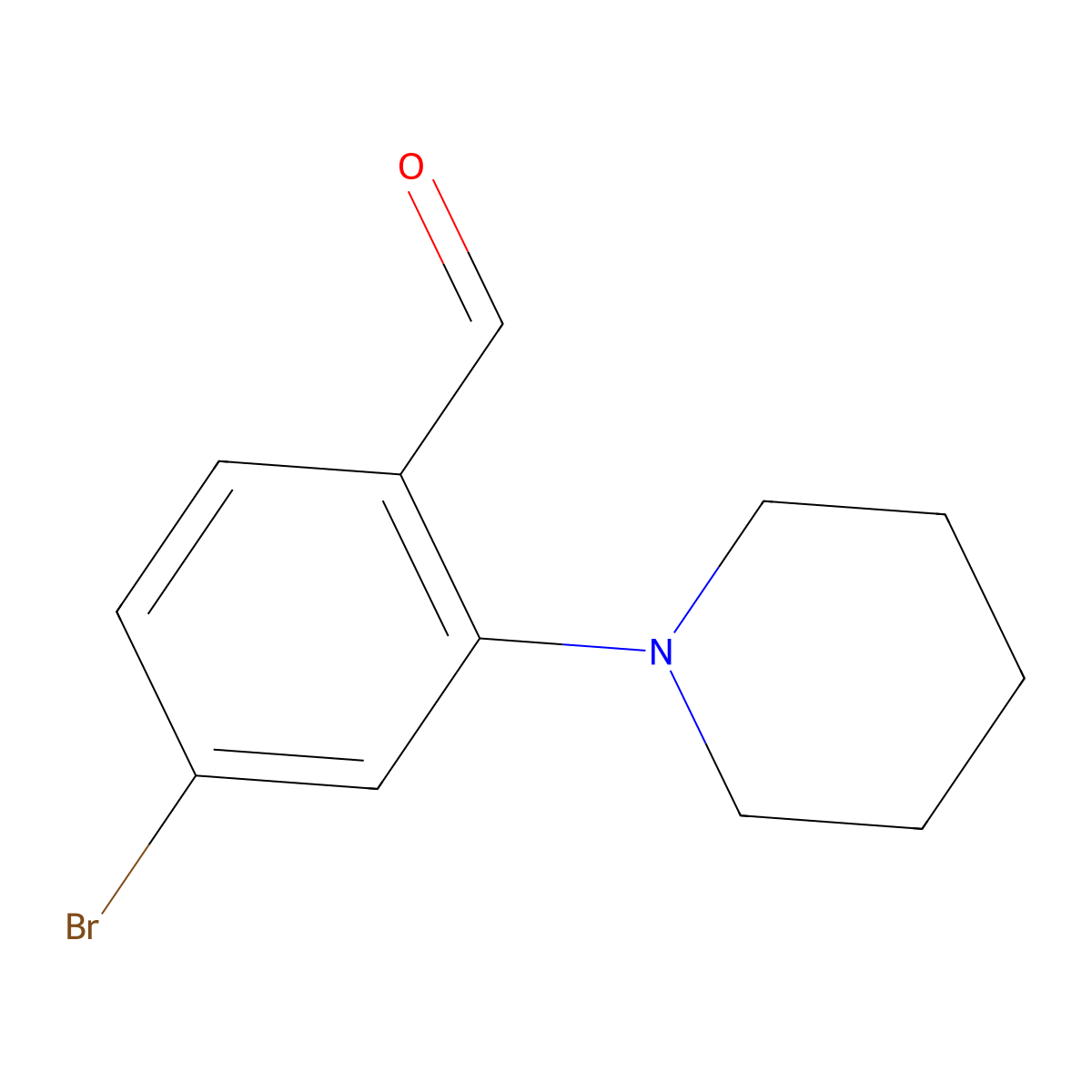 4-Bromo-2-(piperidin-1-yl)benzaldehyde molecular structure, CAS 643094-36-4