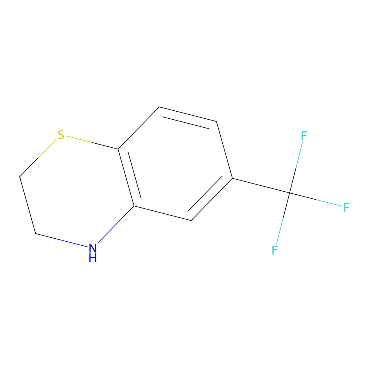 6-(trifluoromethyl)-3,4-dihydro-2H-1,4-benzothiazine molecular structure, CAS 6431-65-8