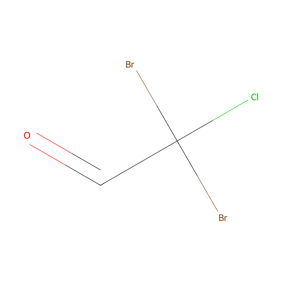 Chlorodibromoacetaldehyde molecular structure, CAS 64316-11-6