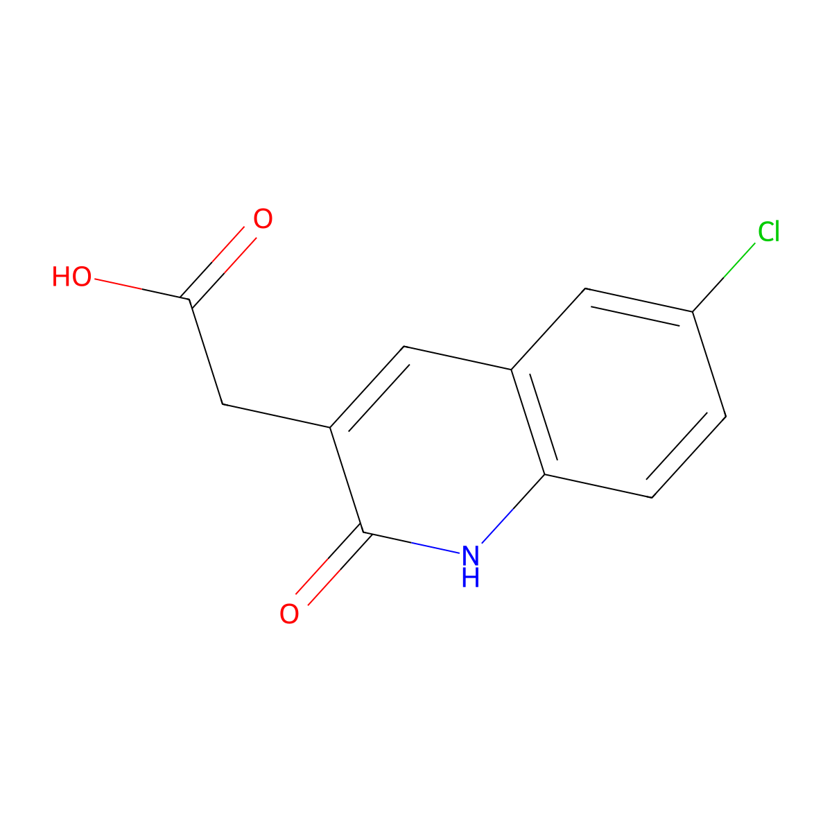 2-(6-Chloro-2-hydroxyquinolin-3-yl)acetic acid molecular structure, CAS 64316-97-8