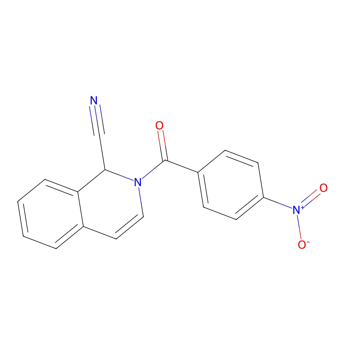 2-[(4-Nitrophenyl)carbonyl]-1,2-dihydroisoquinolinecarbonitrile molecular structure, CAS 64319-89-7