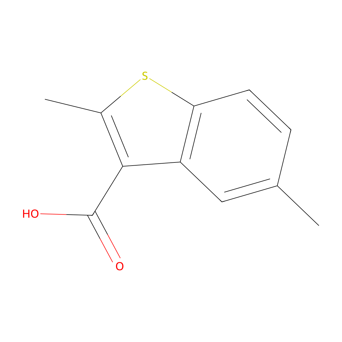 2,5-Dimethyl-1-benzothiophene-3-carboxylic acid molecular structure, CAS 6432-33-3