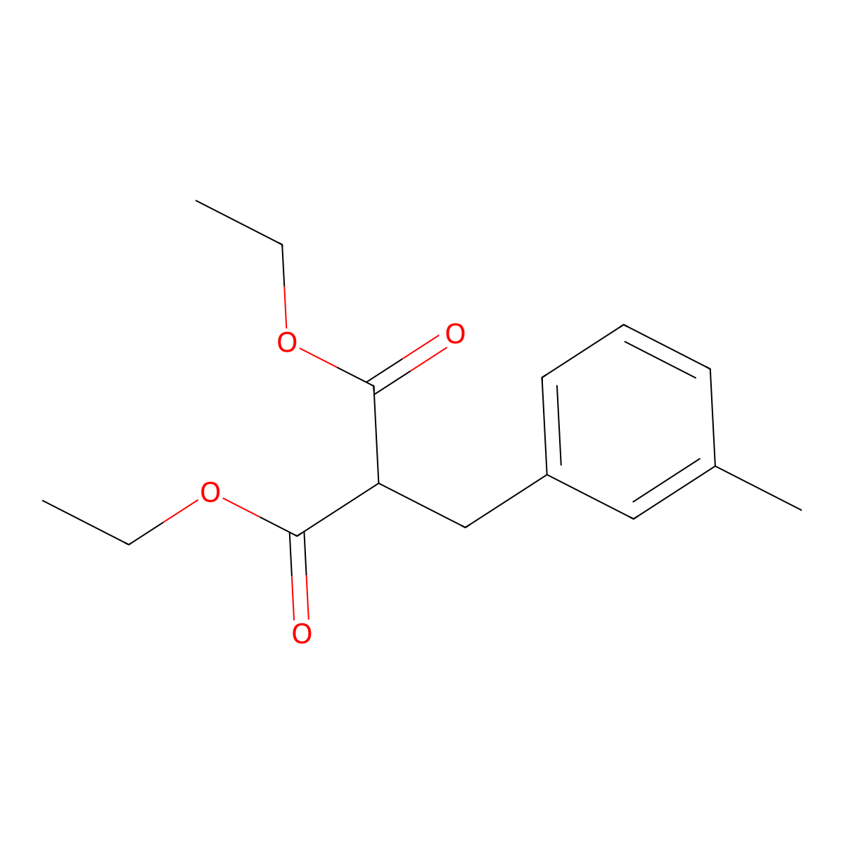 Diethyl 2-(3-methylbenzyl)malonate molecular structure, CAS 6432-79-7