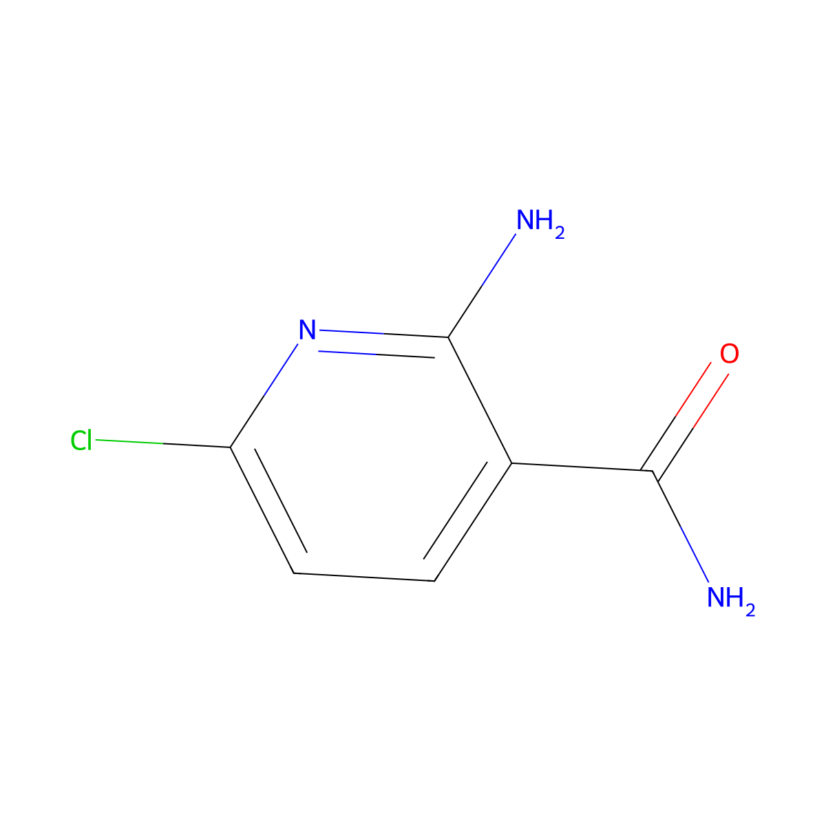 2-Amino-6-chloronicotinamide molecular structure, CAS 64321-24-0