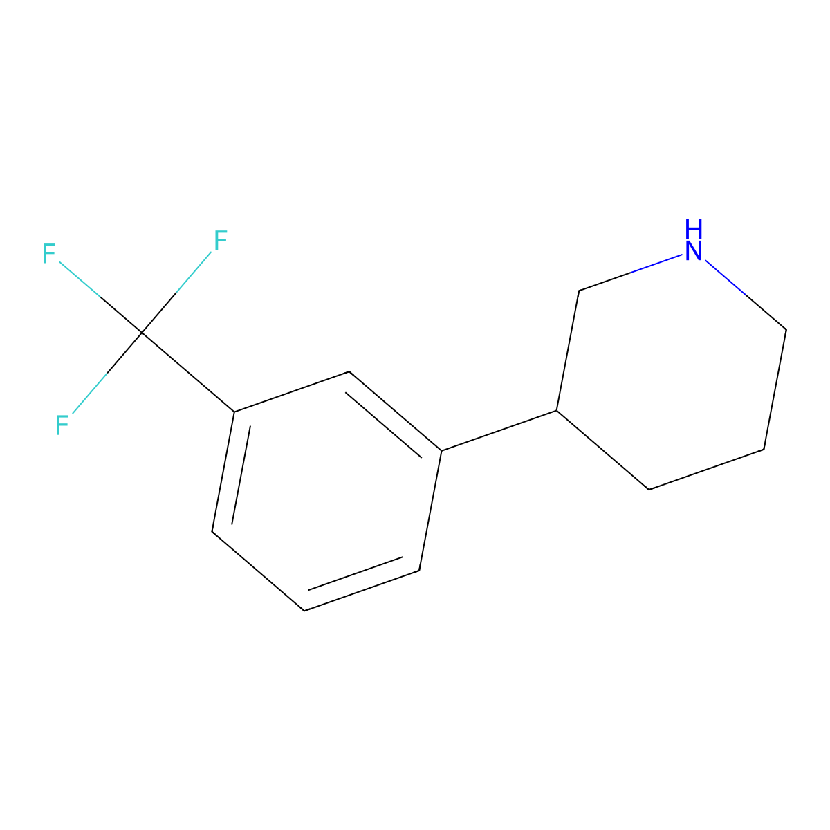 3-[3-(Trifluoromethyl)phenyl]piperidine molecular structure, CAS 64321-45-5