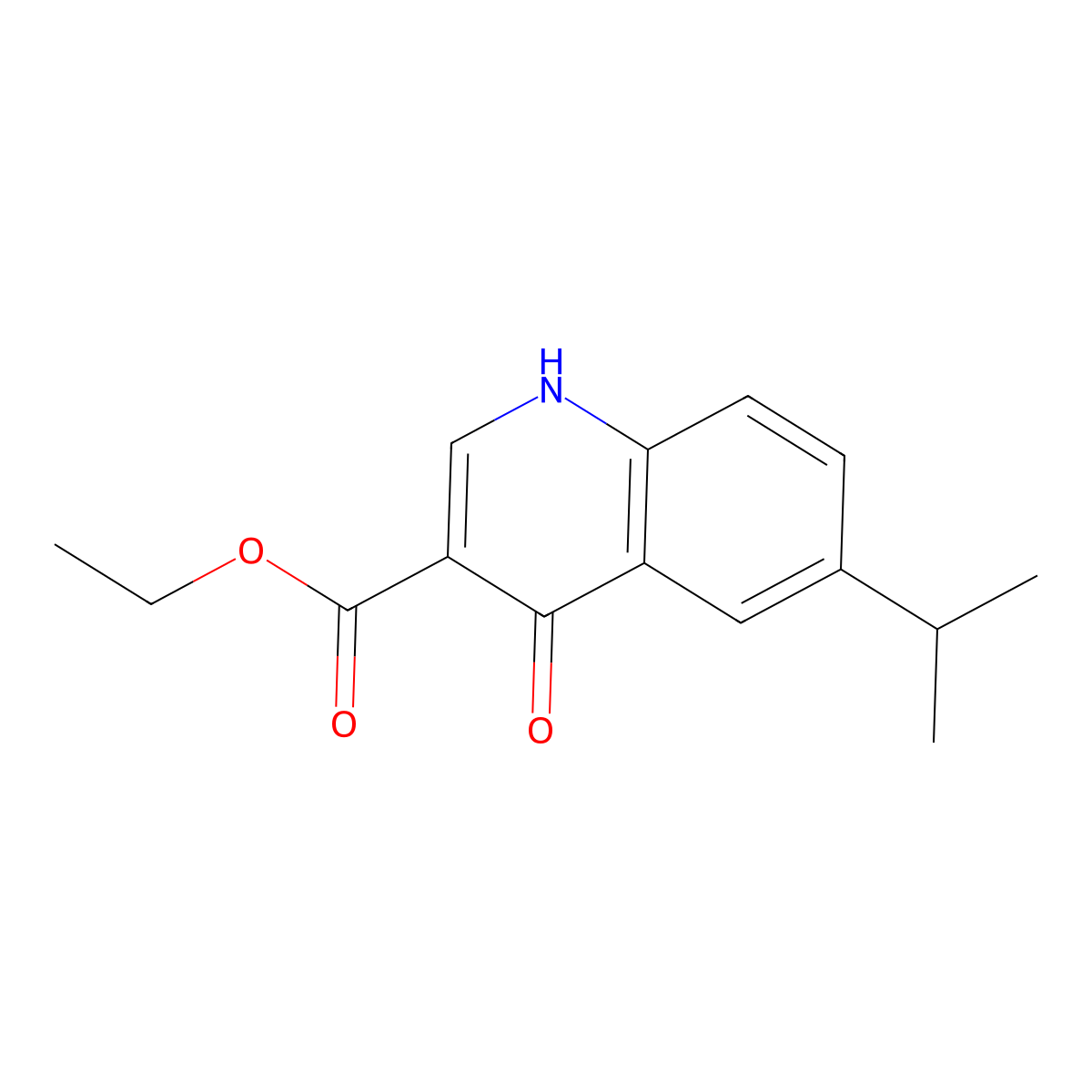 Ethyl 6-isopropyl-4-oxo-1,4-dihydroquinoline-3-carboxylate molecular structure, CAS 64321-61-5