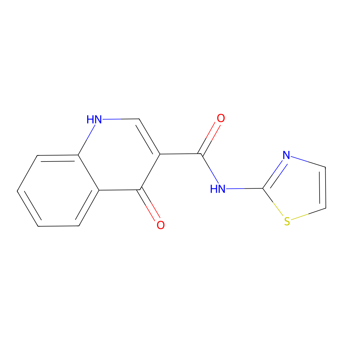 4-hydroxy-N-(thiazol-2-yl)quinoline-3-carboxamide molecular structure, CAS 64321-69-3