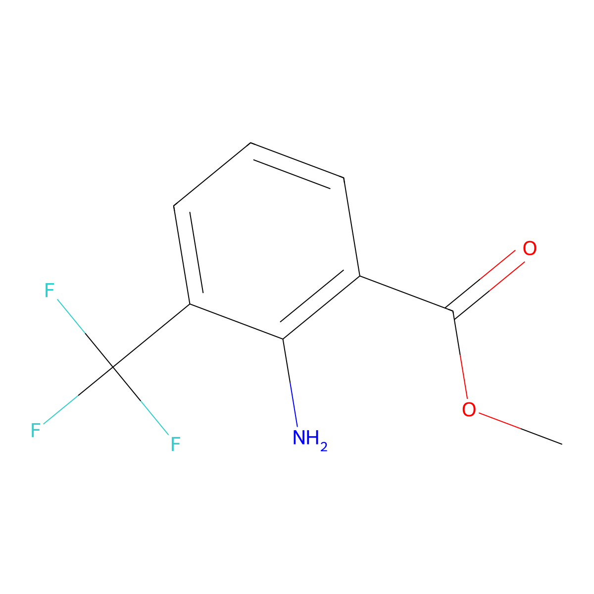 Methyl 2-amino-3-(trifluoromethyl)benzoate molecular structure, CAS 64321-95-5