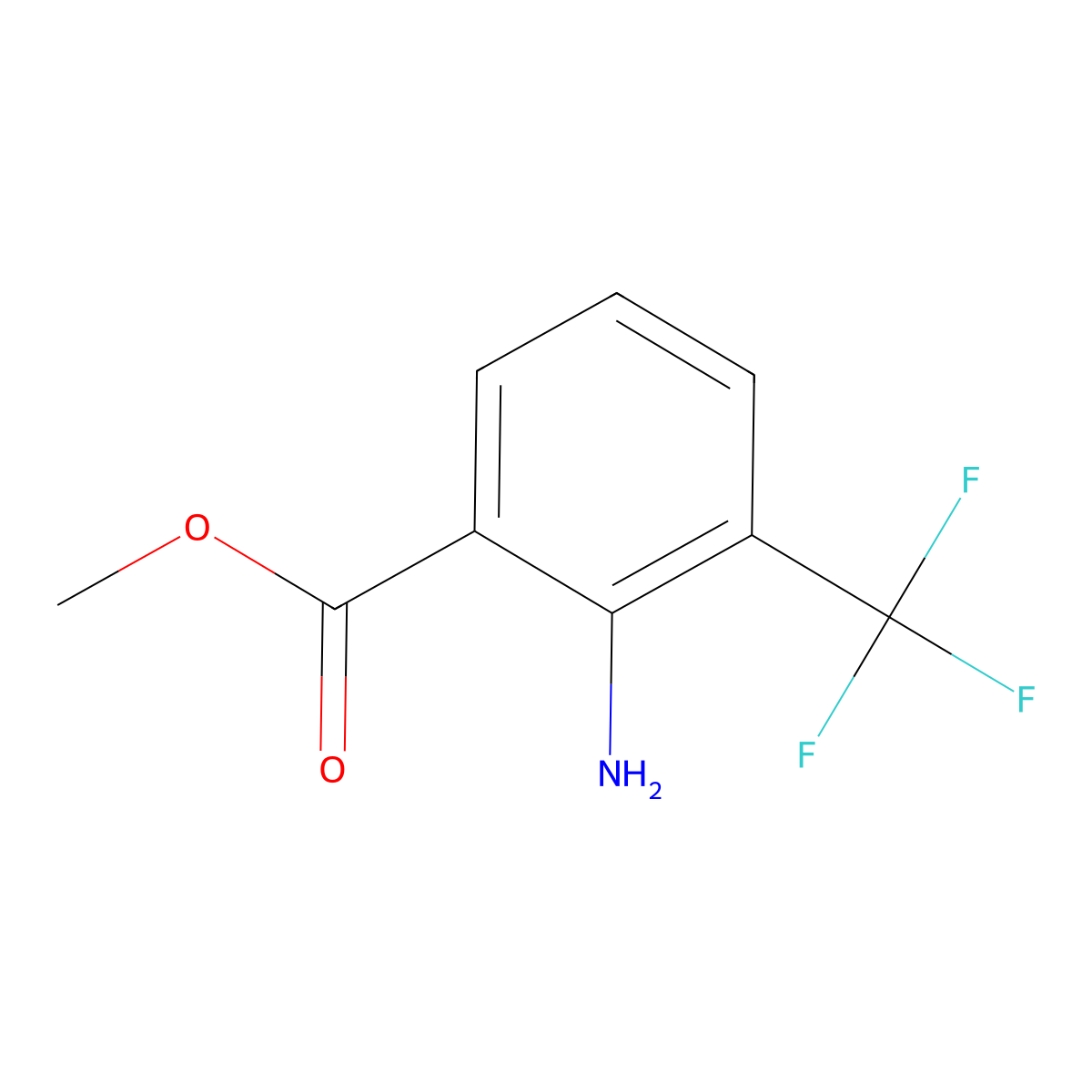 Methyl 2-amino-3-(trifluoromethyl)benzoate molecular structure, CAS 64321-95-5