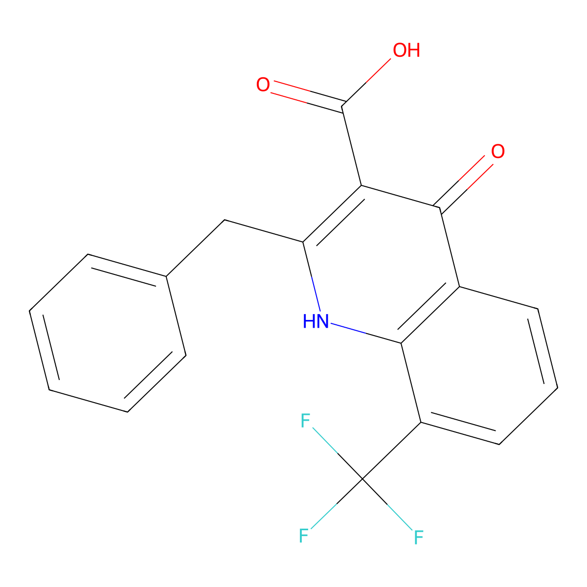 2-Benzyl-4-hydroxy-8-(trifluoromethyl)quinoline-3-carboxylic acid molecular structure, CAS 64322-02-7