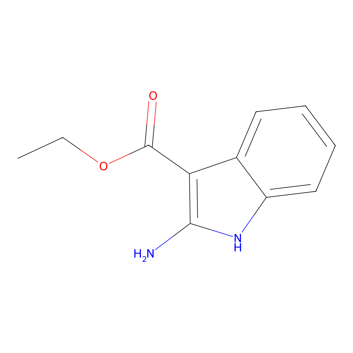 ethyl 2-amino-1H-indole-3-carboxylate molecular structure, CAS 6433-72-3