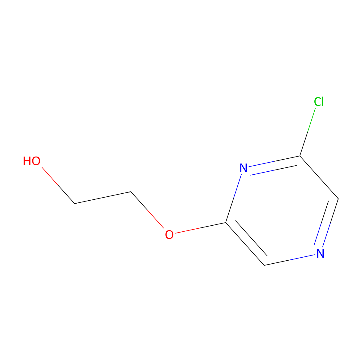 2-[(6-Chloropyrazin-2-yl)oxy]ethan-1-ol molecular structure, CAS 64332-21-4