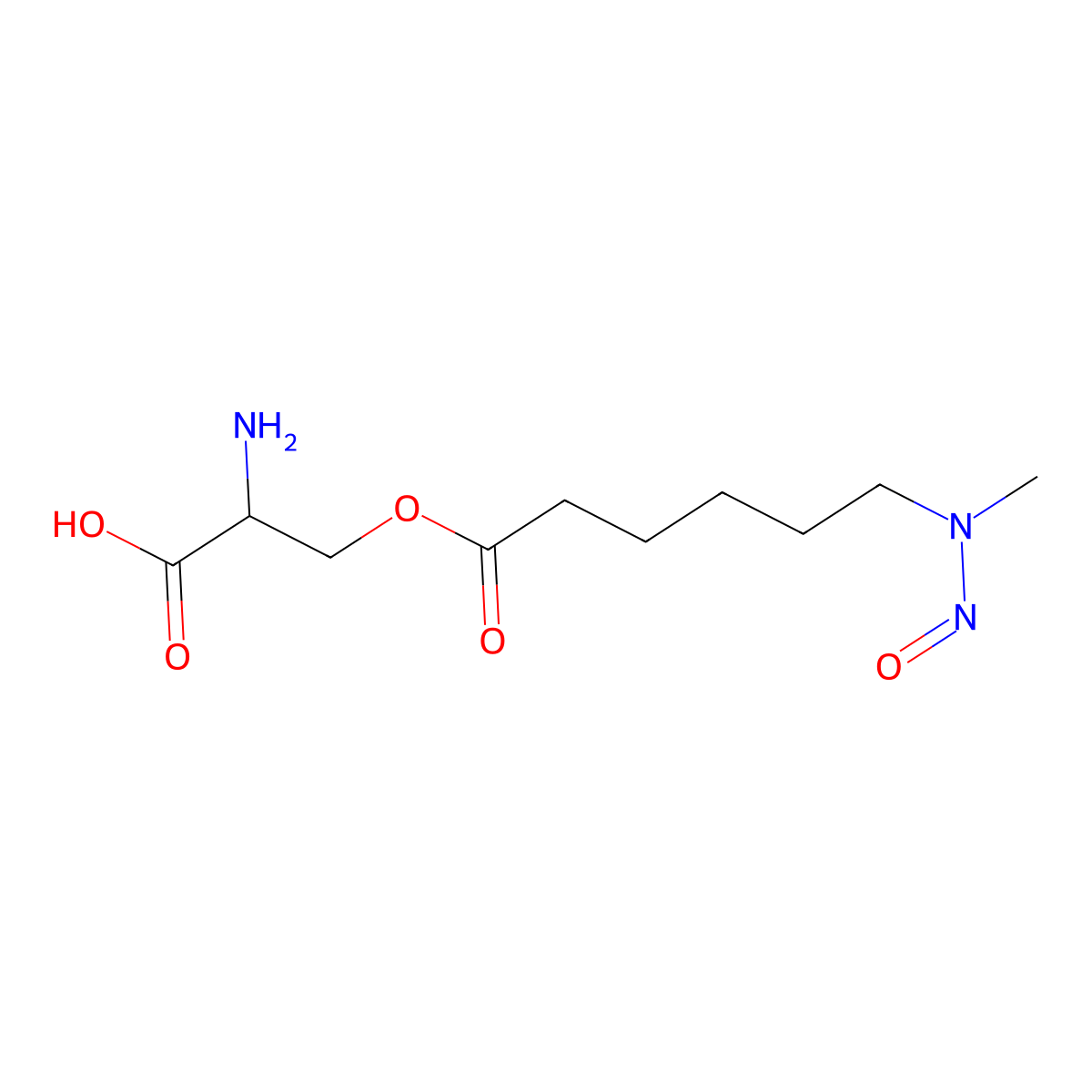 L-Serine, 6-(methylnitrosoamino)hexanoate (ester) molecular structure, CAS 64332-96-3