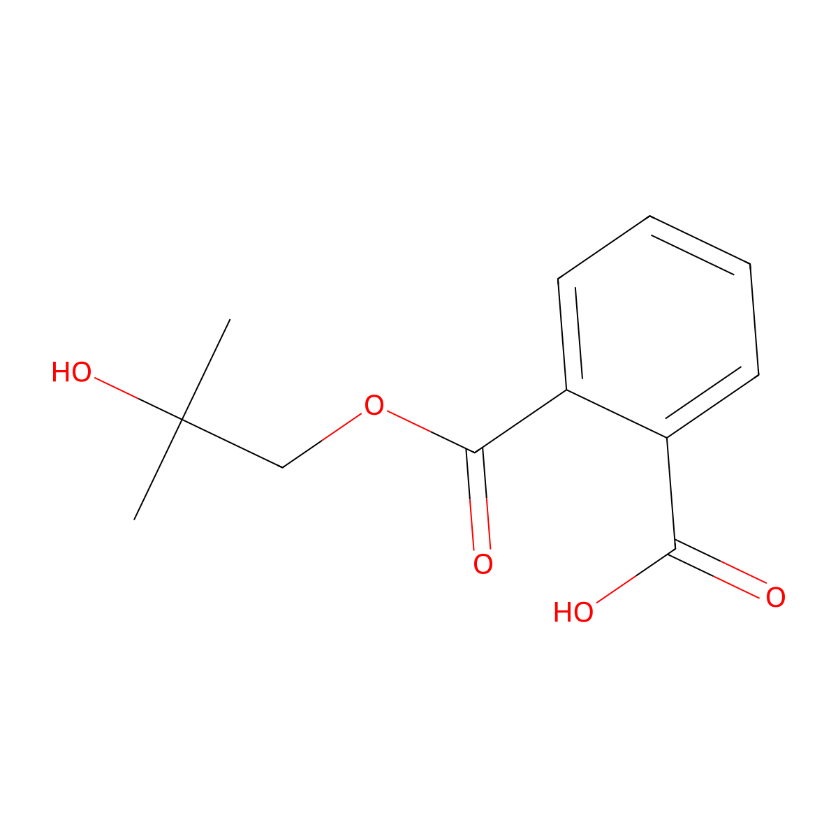 2-(2-Hydroxy-2-methylpropoxy)carbonylbenzoic acid molecular structure, CAS 64339-39-5