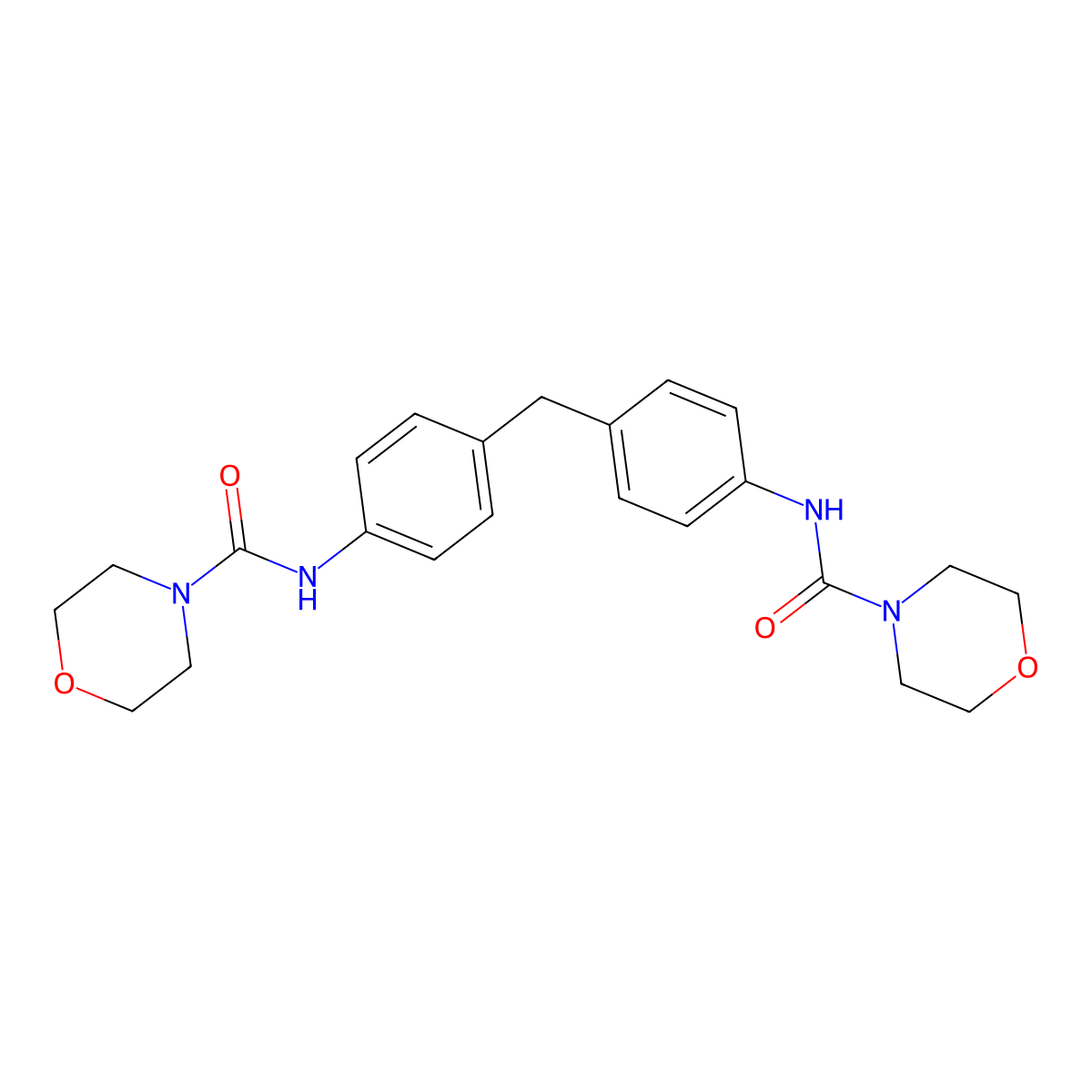 4-Morpholinecarboxamide, N,N'-(methylenedi-4,1-phenylene)bis- molecular structure, CAS 64346-29-8