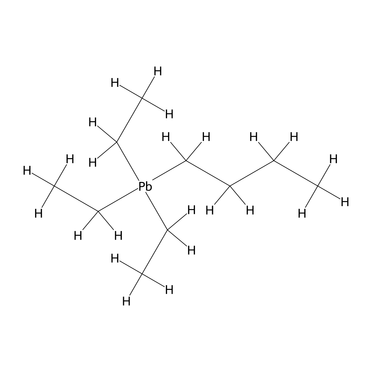 Butyltriethylplumbane molecular structure, CAS 64346-32-3