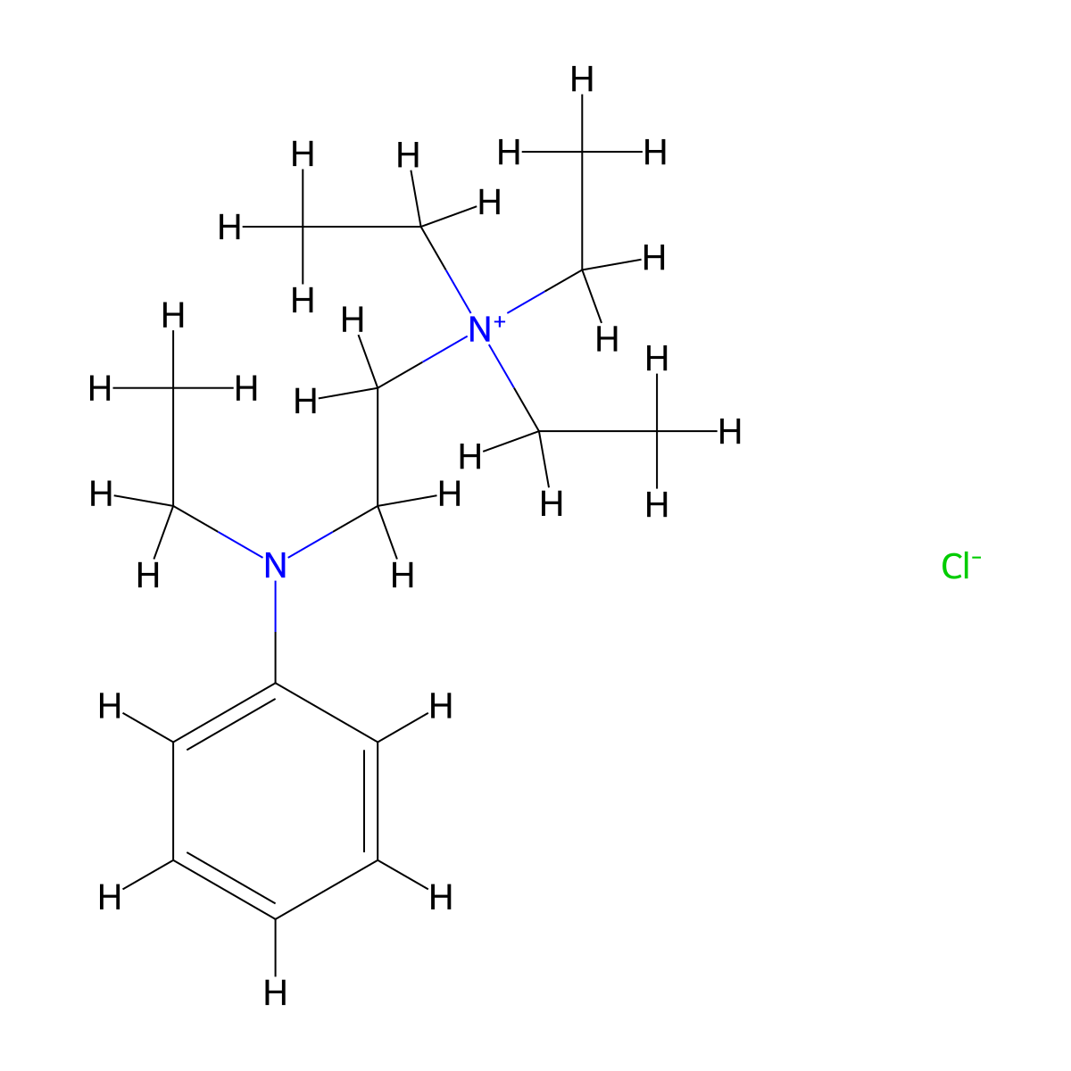 Ethanaminium, N,N,N-triethyl-2-(ethylphenylamino)-, chloride (1:1) molecular structure, CAS 64346-68-5