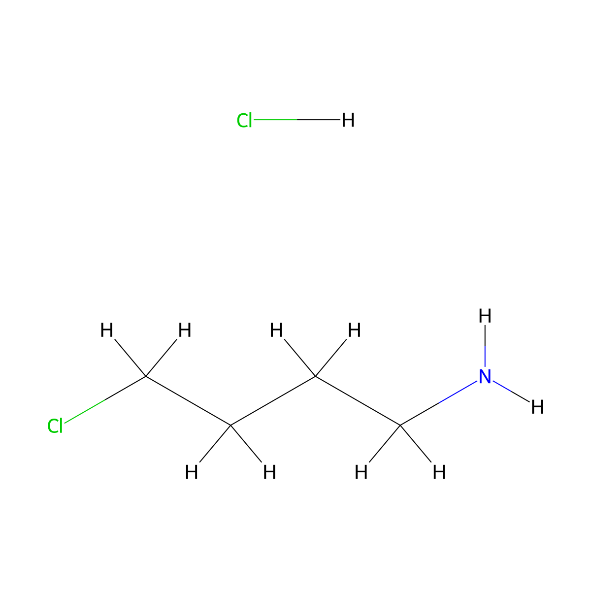 4-Chlorobutan-1-amine hydrochloride molecular structure, CAS 6435-84-3