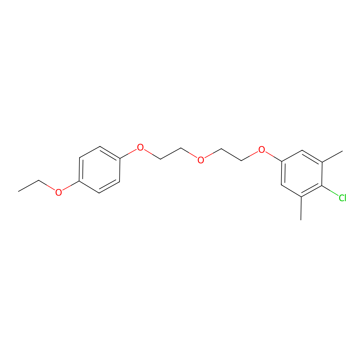 2-Chloro-5-[2-[2-(4-ethoxyphenoxy)ethoxy]ethoxy]-1,3-dimethylbenzene molecular structure, CAS 6435-86-5