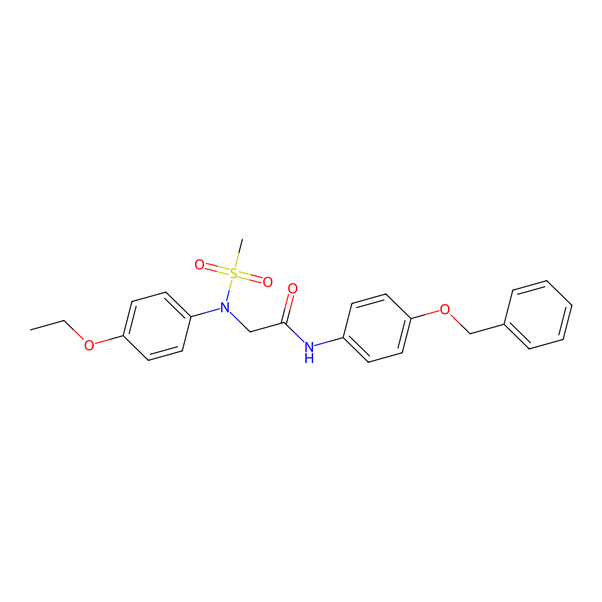 2-(4-ethoxy-N-methylsulfonylanilino)-N-(4-phenylmethoxyphenyl)acetamide molecular structure, CAS 6435-90-1