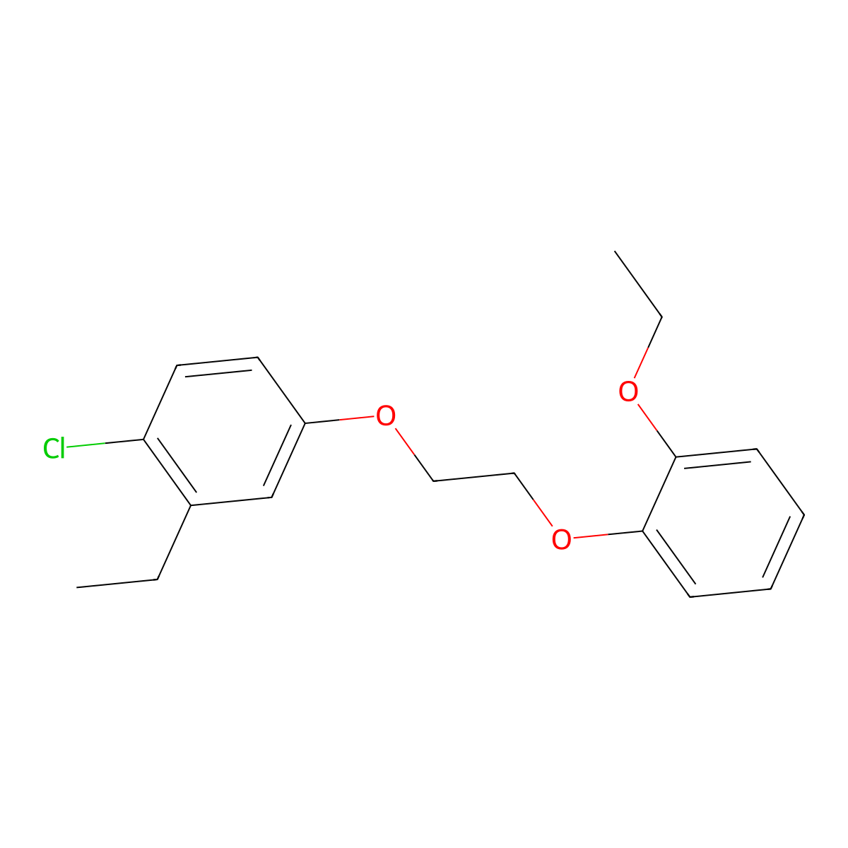 1-Chloro-4-[2-(2-ethoxyphenoxy)ethoxy]-2-ethylbenzene molecular structure, CAS 6435-96-7