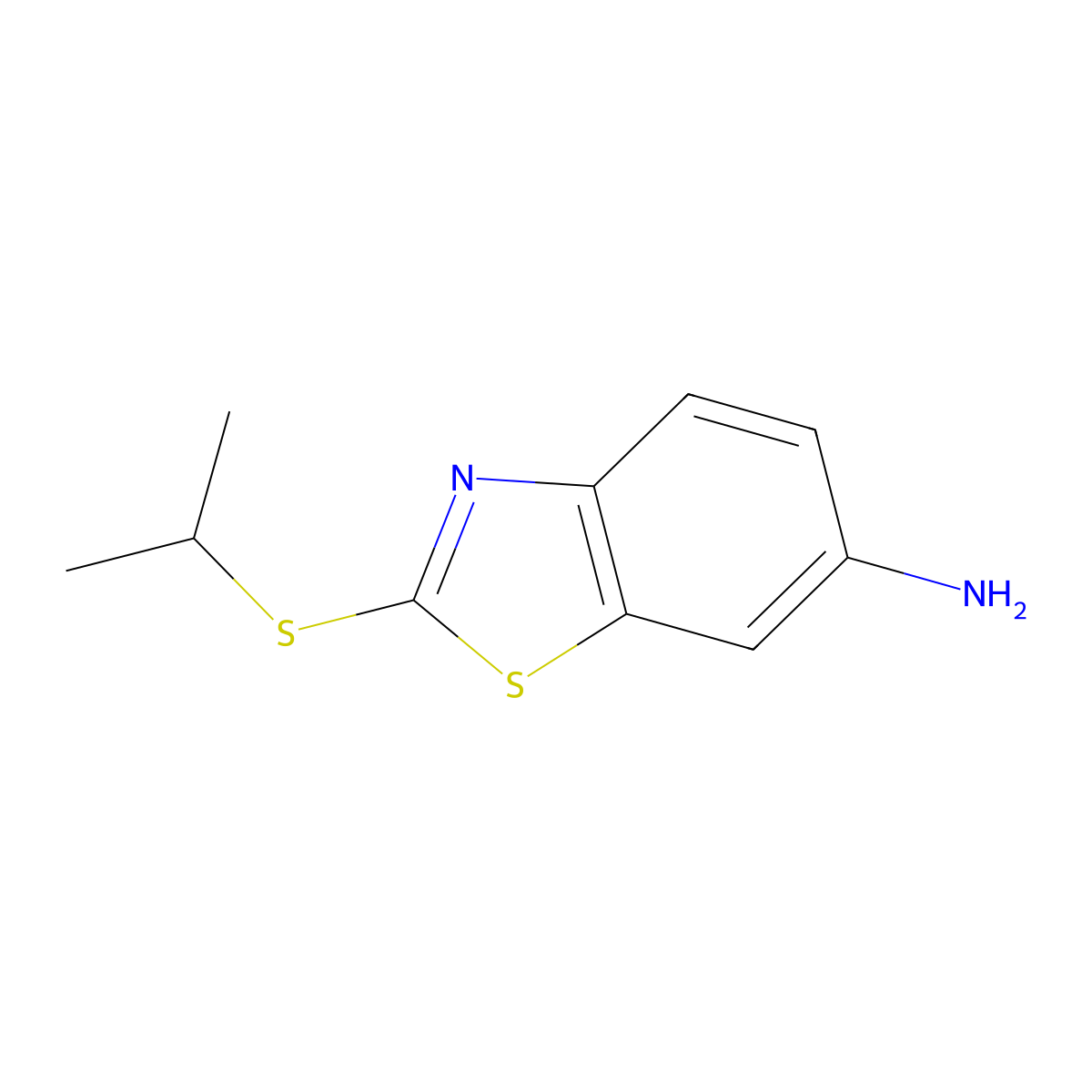 2-(Isopropylthio)-1,3-benzothiazol-6-amine molecular structure, CAS 64350-93-2