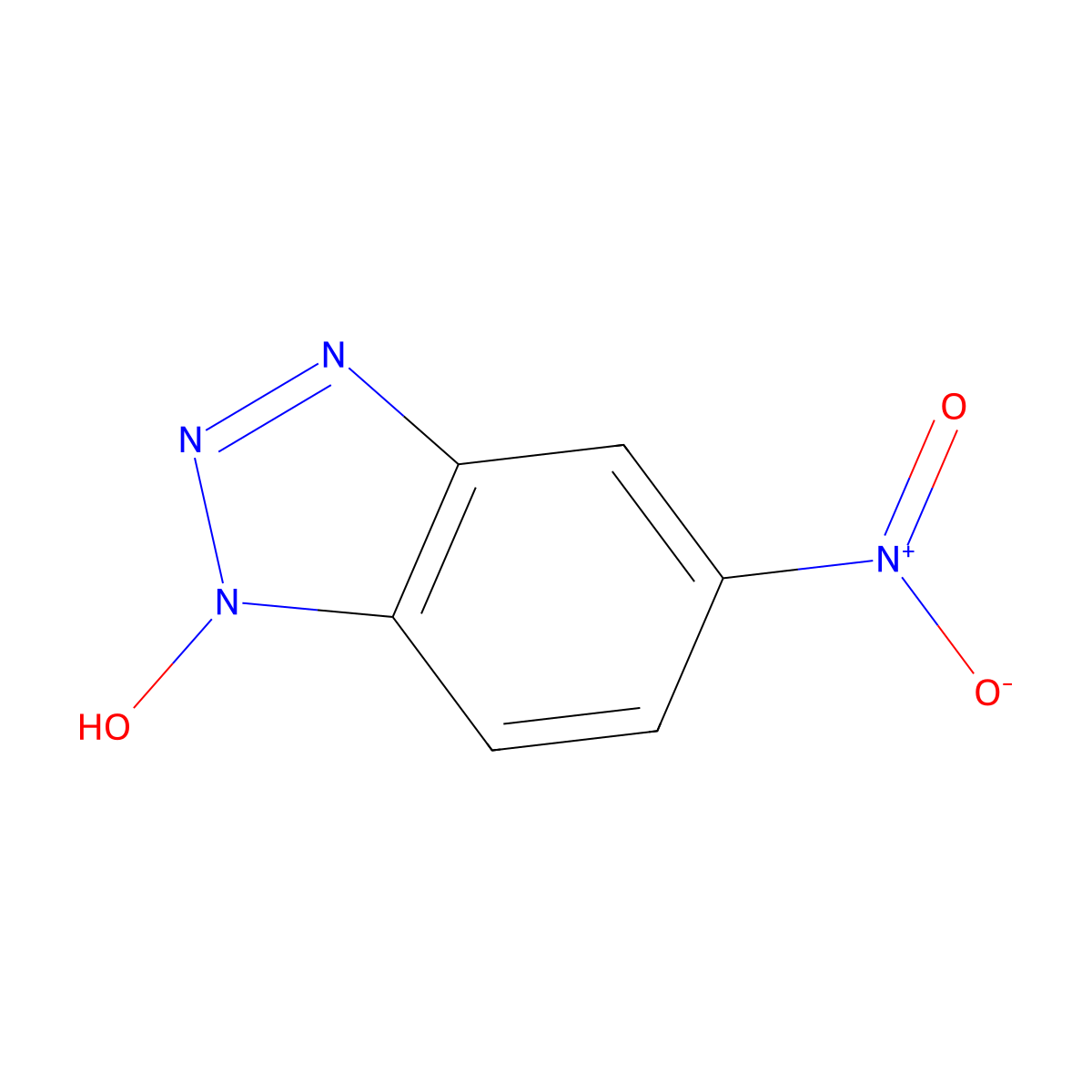 5-nitro-1H-1,2,3-benzotriazol-1-ol molecular structure, CAS 64352-55-2
