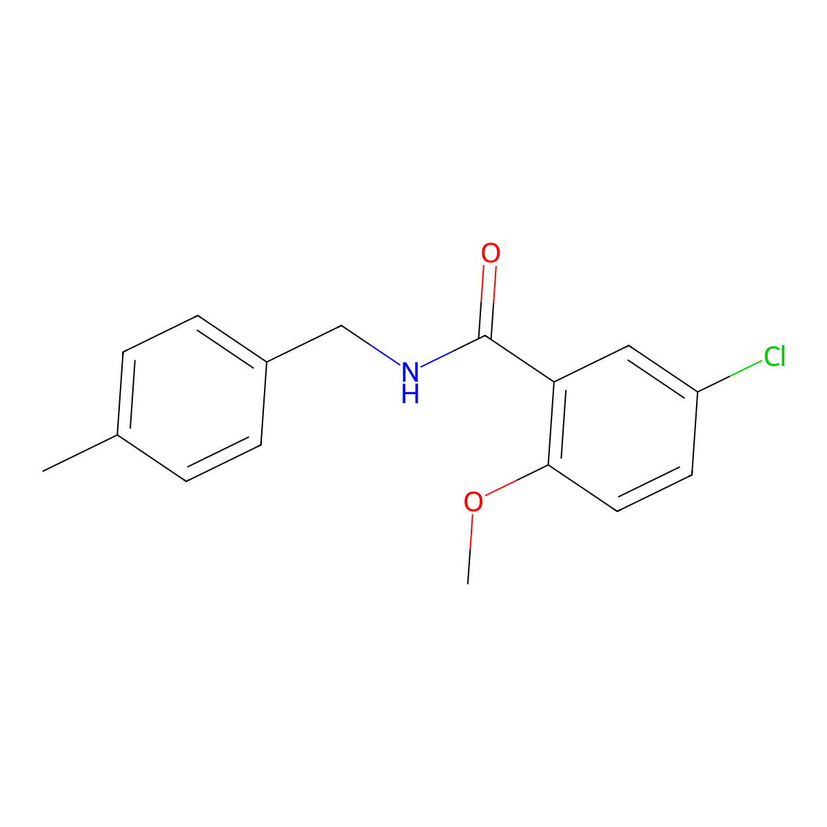5-chloro-2-methoxy-N-(4-methylbenzyl)benzamide molecular structure, CAS 64353-16-8