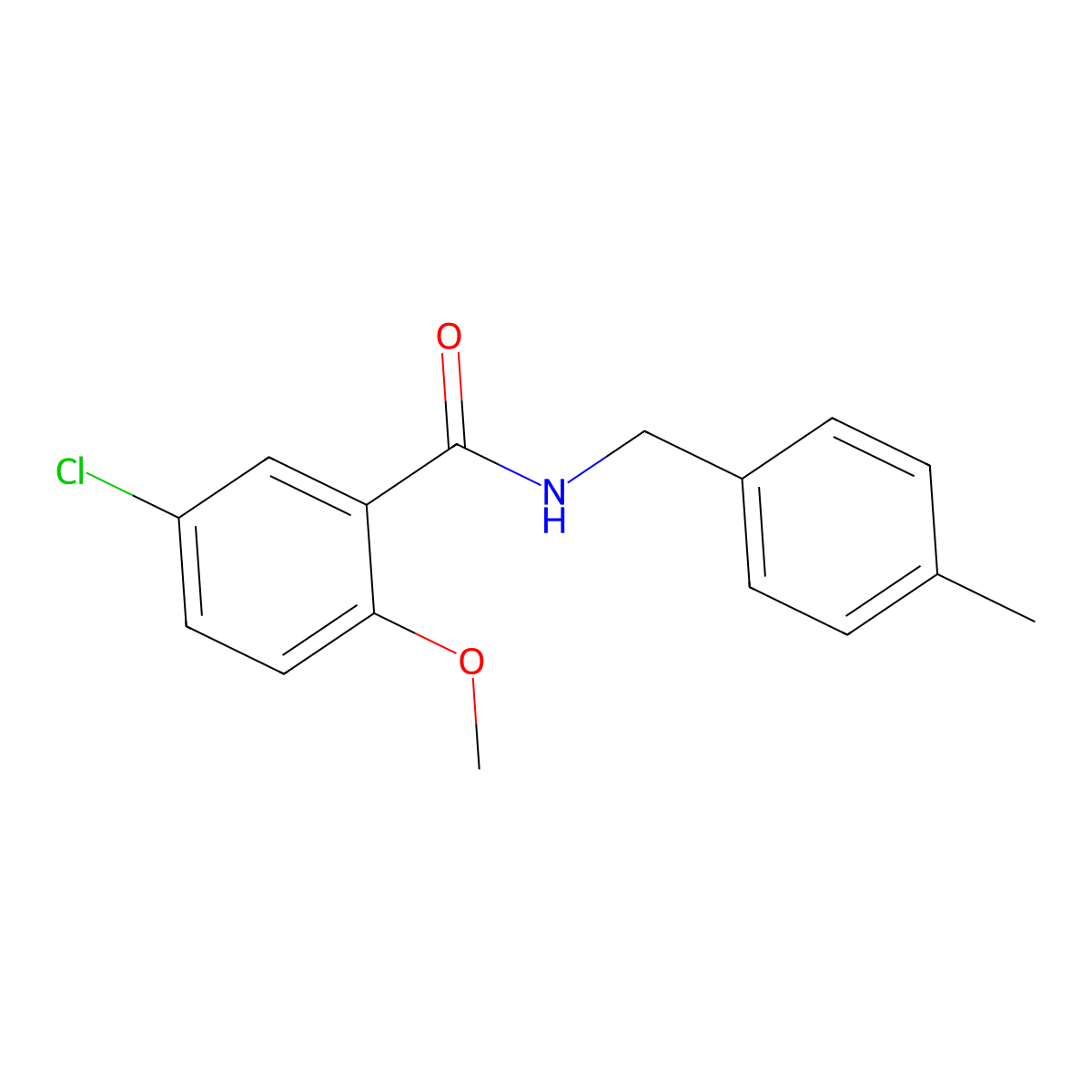 5-chloro-2-methoxy-N-(4-methylbenzyl)benzamide molecular structure, CAS 64353-16-8