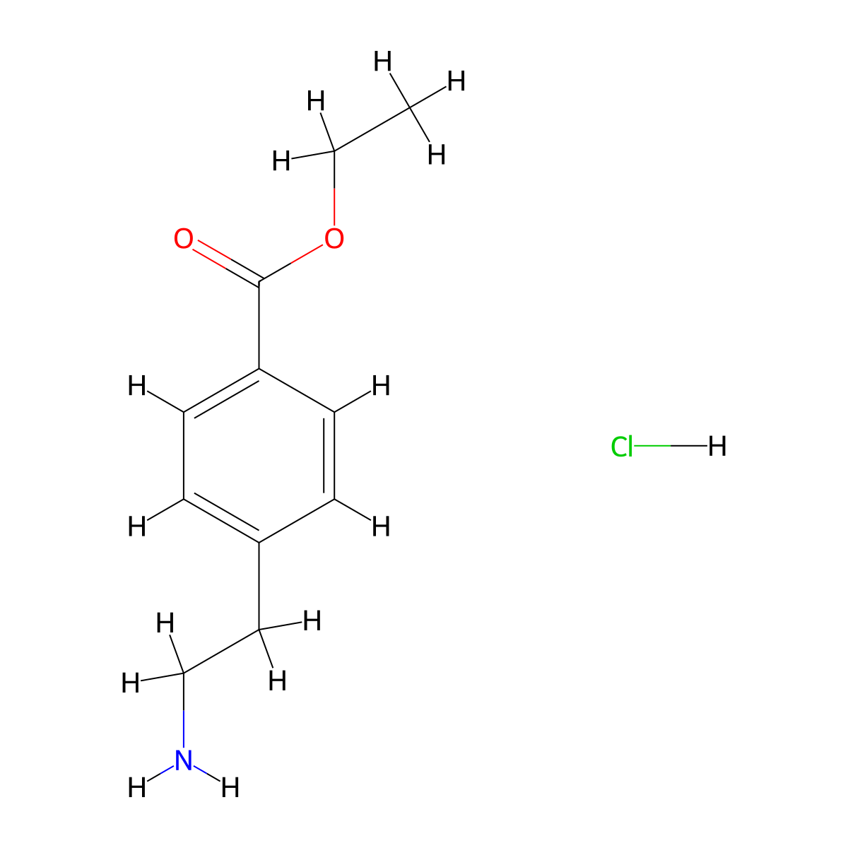 Ethyl 4-(2-aminoethyl)benzoate hydrochloride molecular structure, CAS 64353-34-0