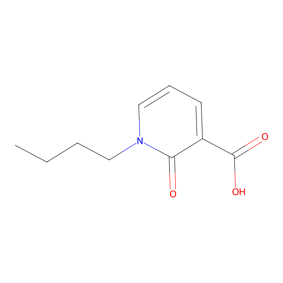 1-Butyl-2-oxo-1,2-dihydropyridine-3-carboxylic acid molecular structure, CAS 64353-43-1