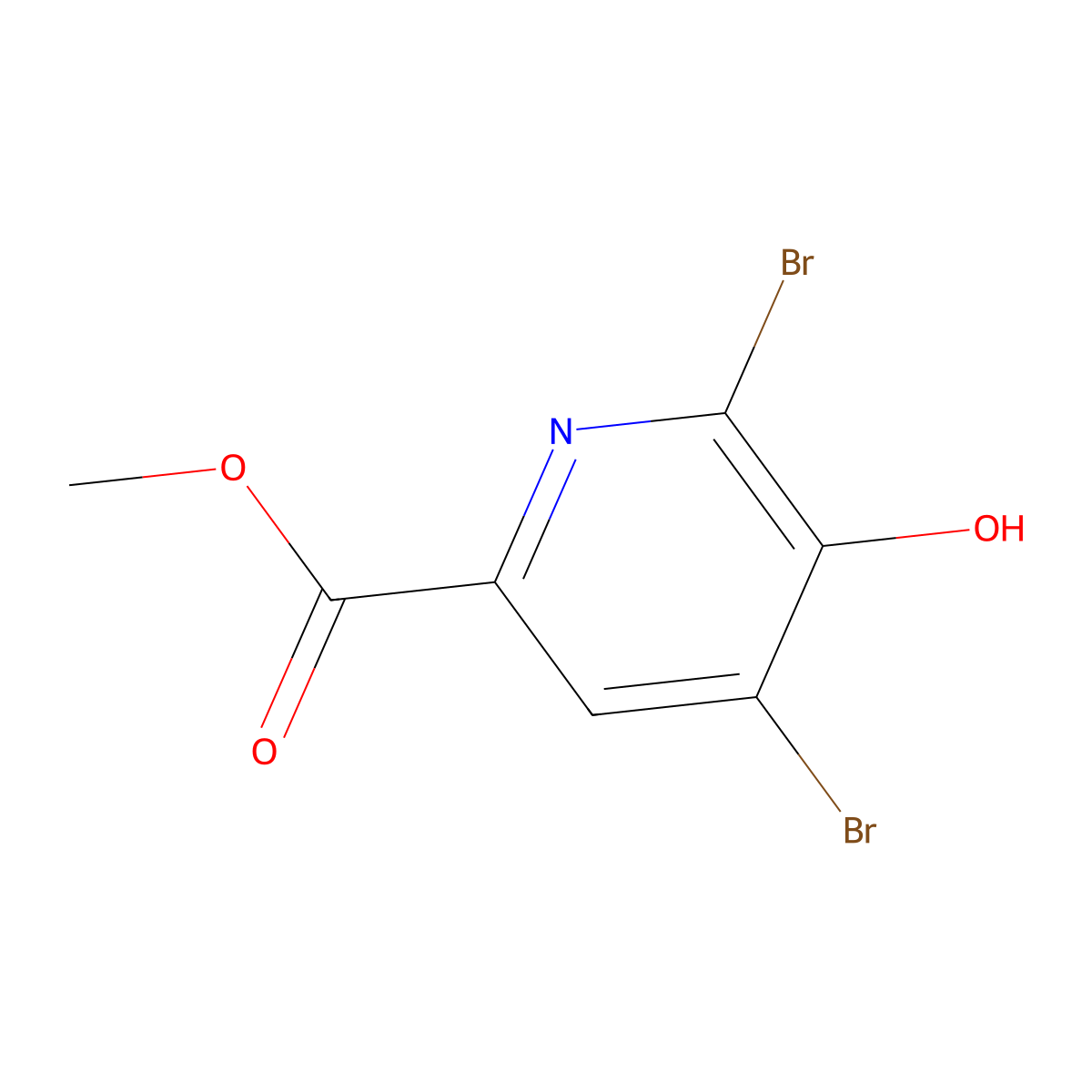 Methyl 4,6-dibromo-5-hydroxypicolinate molecular structure, CAS 64354-25-2