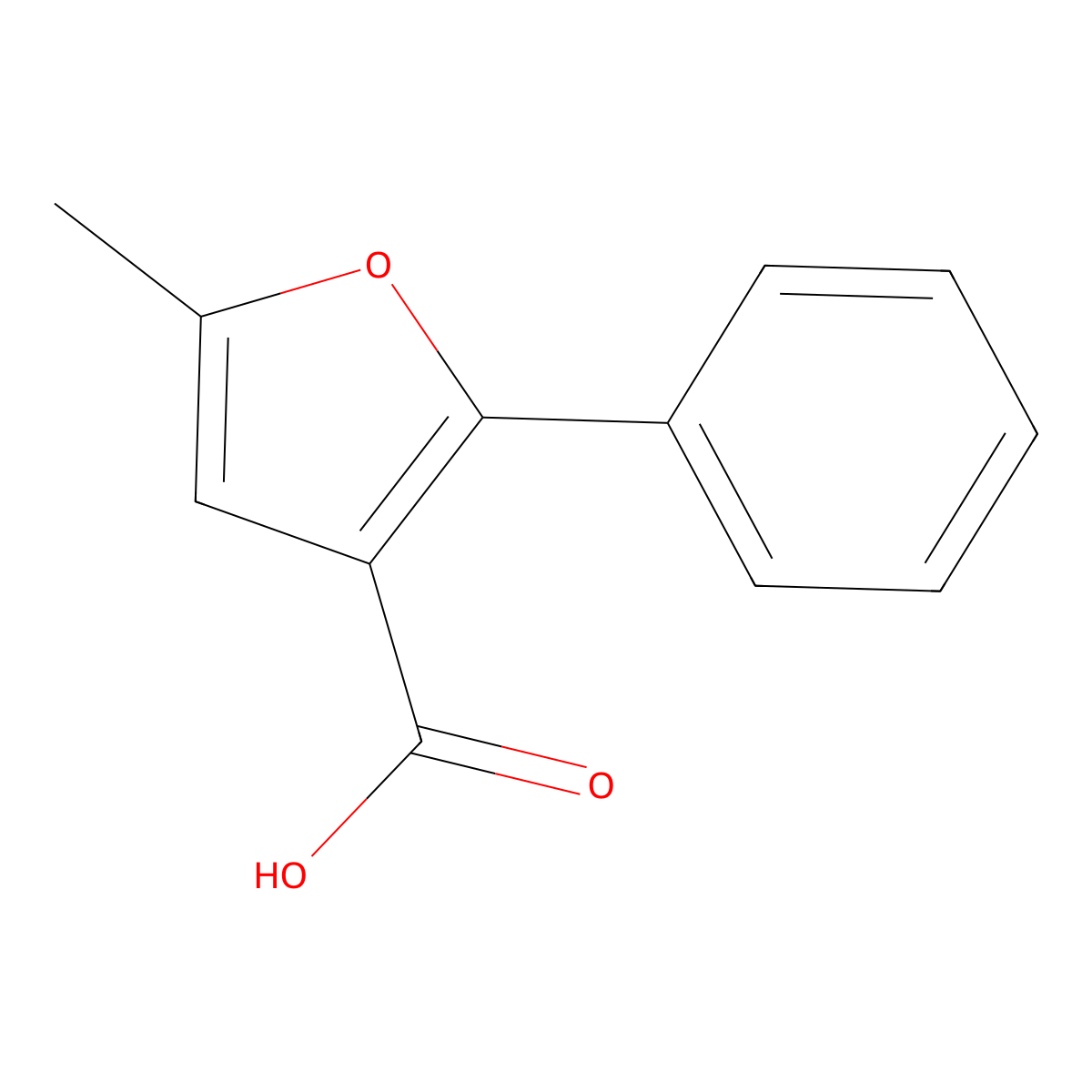 5-Methyl-2-phenylfuran-3-carboxylic acid molecular structure, CAS 64354-50-3