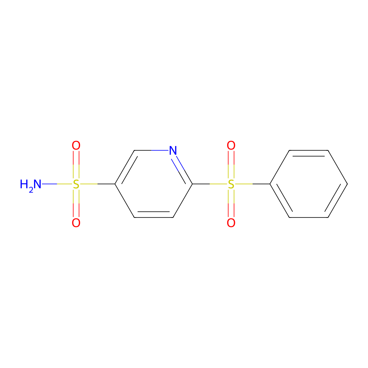 6-(Phenylsulfonyl)pyridine-3-sulfonamide molecular structure, CAS 64356-48-5