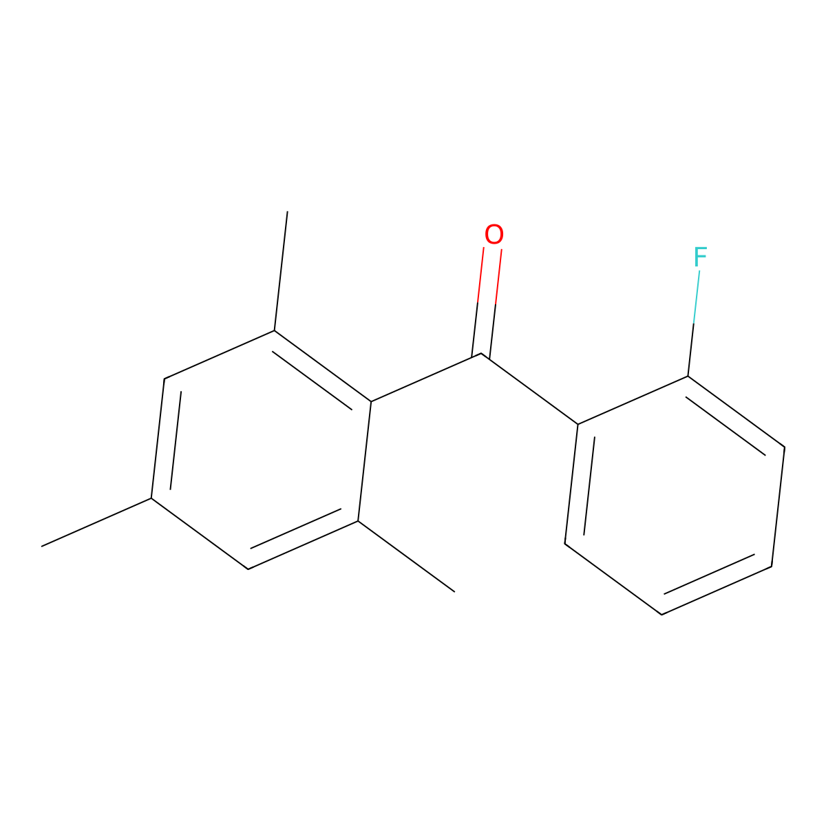(2-Fluorophenyl)(2,4,6-trimethylphenyl)methanone molecular structure, CAS 64357-35-3