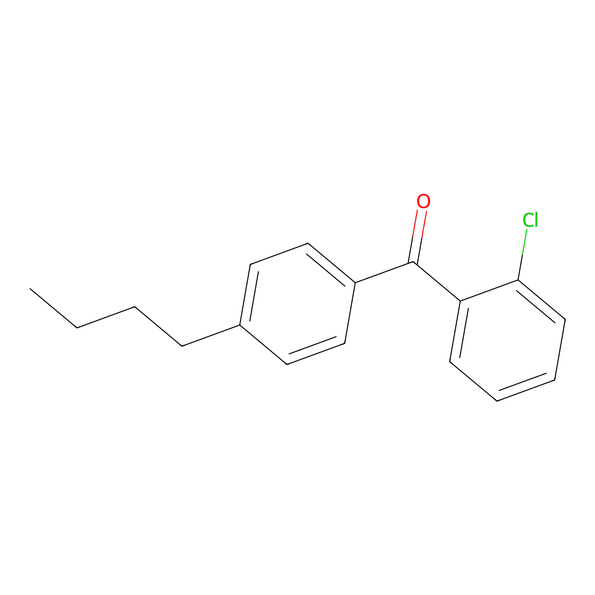 4-n-Butyl-2'-chlorobenzophenone molecular structure, CAS 64357-55-7