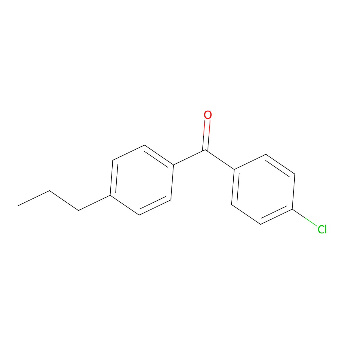 4-Chloro-4'-n-propylbenzophenone molecular structure, CAS 64357-63-7