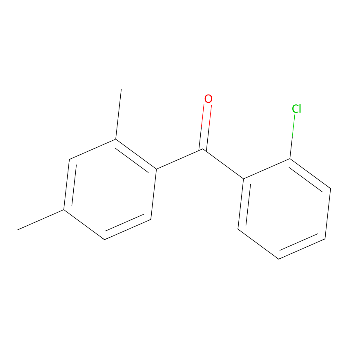 Methanone, (2-chlorophenyl)(2,4-dimethylphenyl)- molecular structure, CAS 64358-10-7