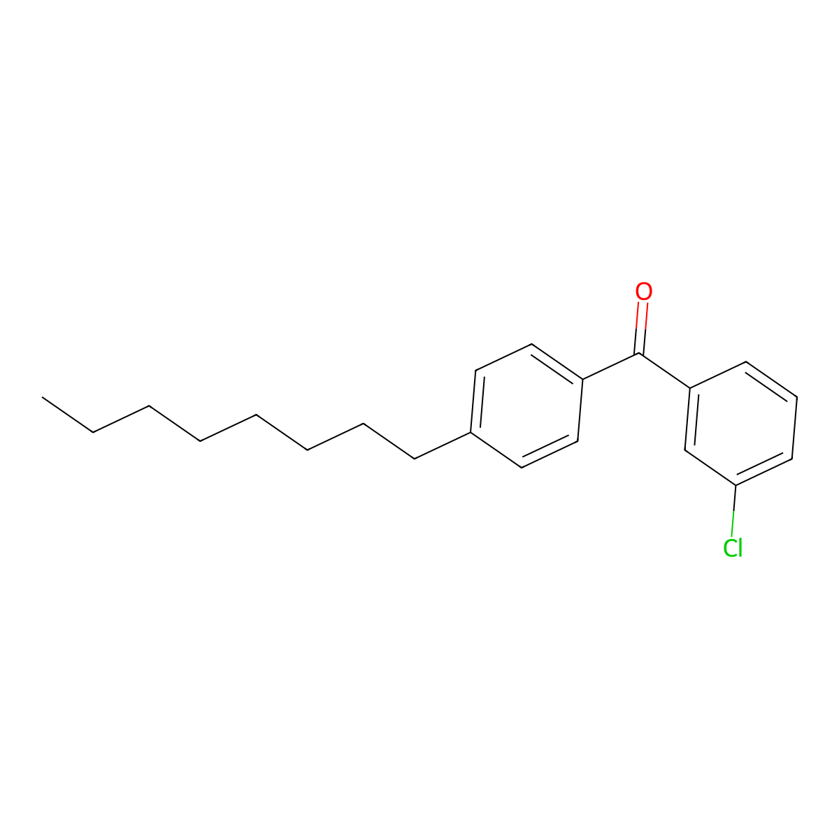 (3-Chlorophenyl)(4-octylphenyl)methanone molecular structure, CAS 64358-15-2