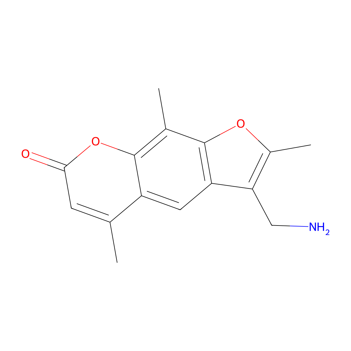 Aminomethyltrioxsalen molecular structure, CAS 64358-50-5