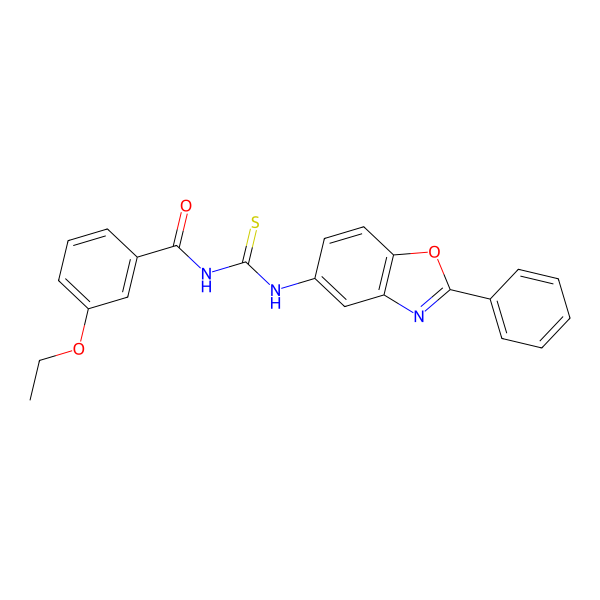 3-ethoxy-N-[(2-phenyl-1,3-benzoxazol-5-yl)carbamothioyl]benzamide molecular structure, CAS 6436-23-3