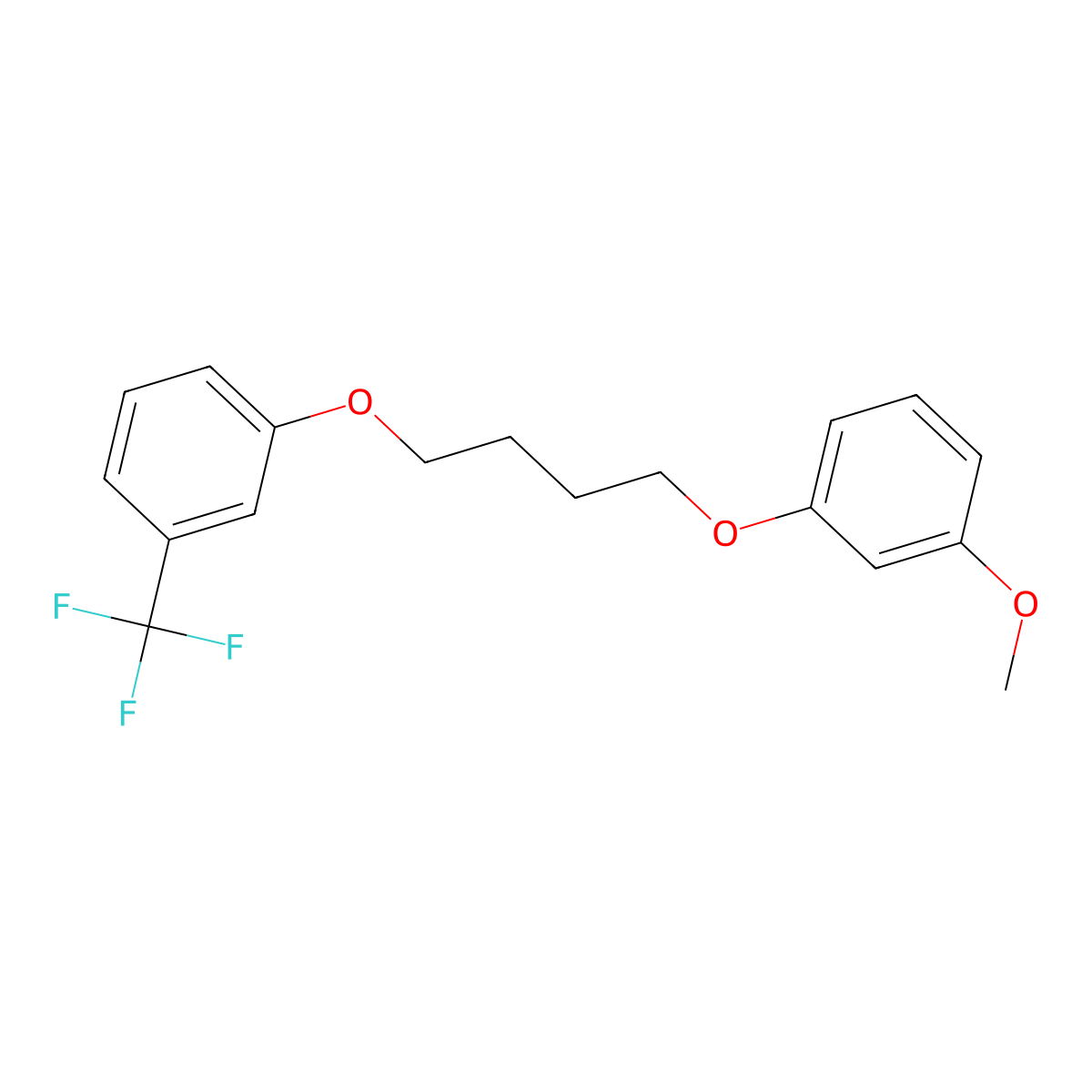 1-Methoxy-3-[4-[3-(trifluoromethyl)phenoxy]butoxy]benzene molecular structure, CAS 6436-47-1
