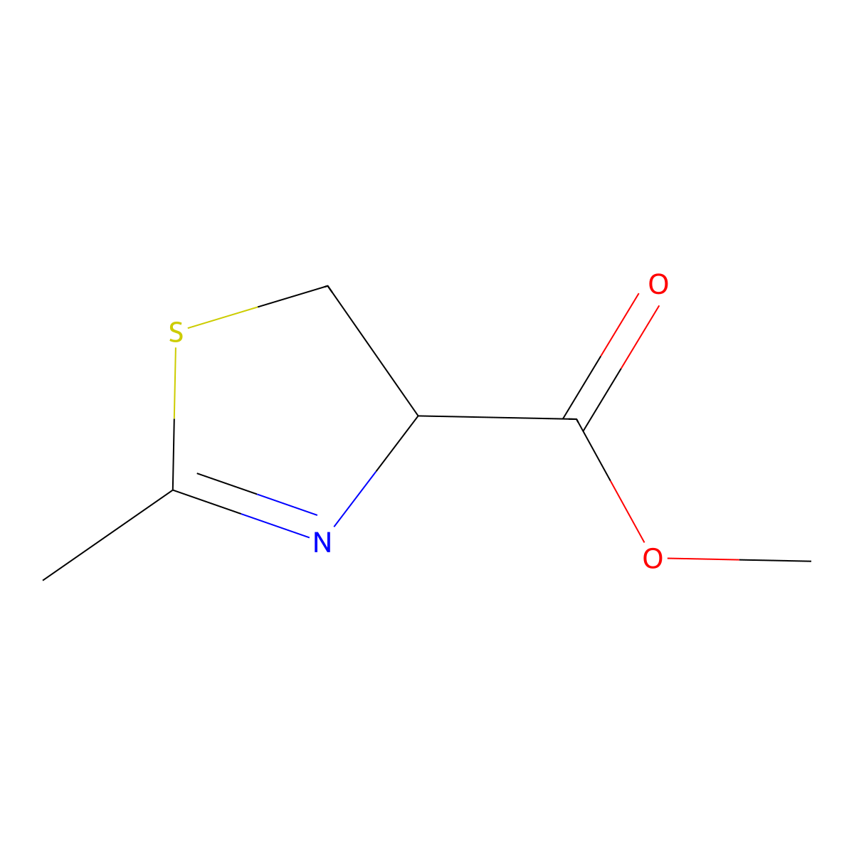 Methyl (R)-4,5-dihydro-2-methylthiazole-4-carboxylate molecular structure, CAS 6436-58-4