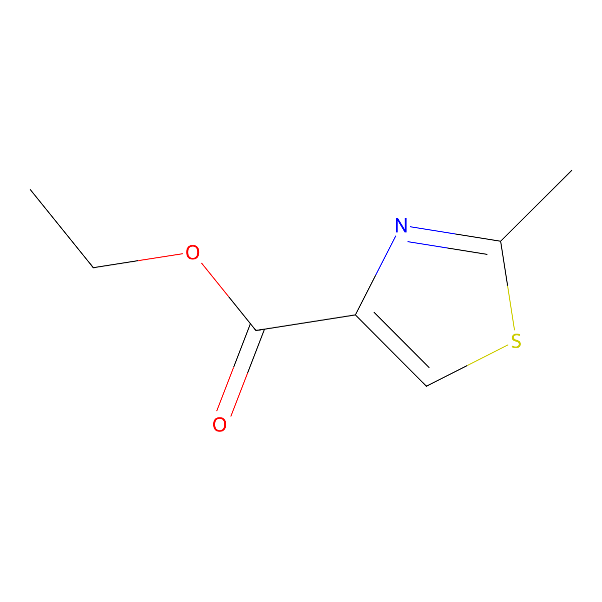 Ethyl 2-methyl-1,3-thiazole-4-carboxylate molecular structure, CAS 6436-59-5
