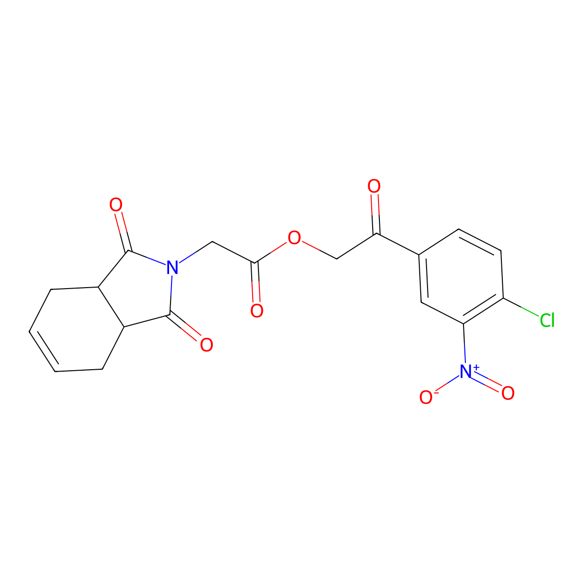 2-(4-chloro-3-nitrophenyl)-2-oxoethyl (1,3-dioxo-1,3,3a,4,7,7a-hexahydro-2H-isoindol-2-yl)acetate molecular structure, CAS 6436-79-9