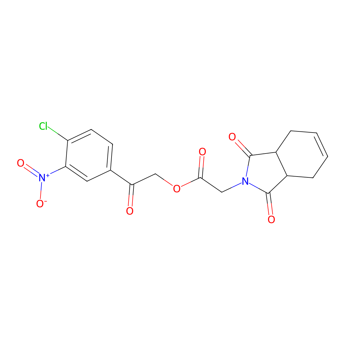 2-(4-chloro-3-nitrophenyl)-2-oxoethyl (1,3-dioxo-1,3,3a,4,7,7a-hexahydro-2H-isoindol-2-yl)acetate molecular structure, CAS 6436-79-9