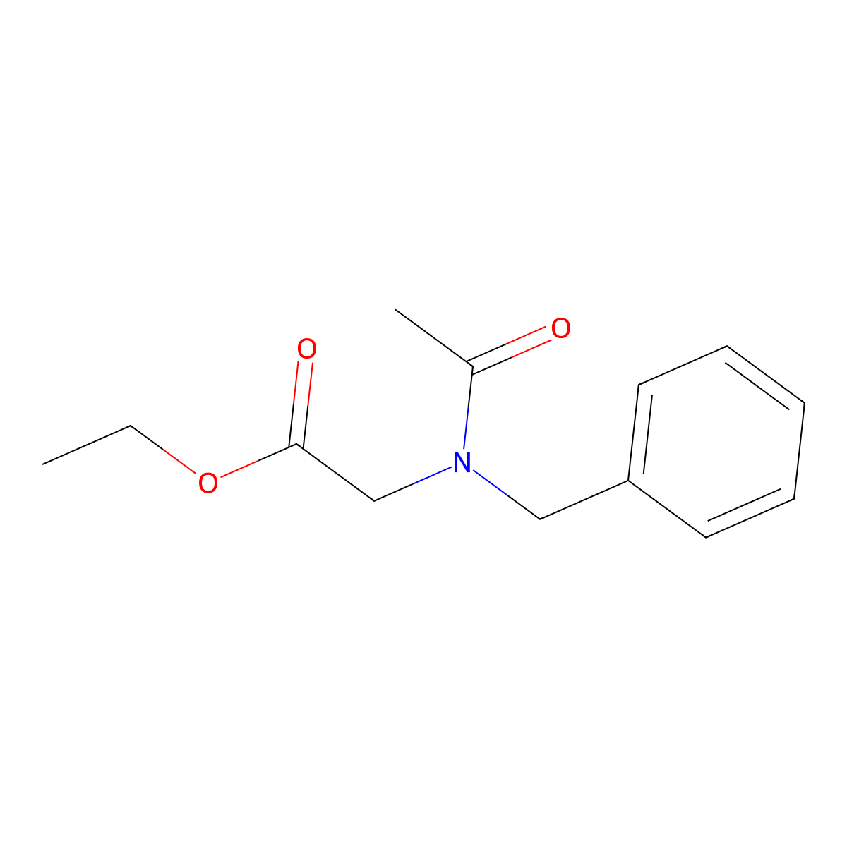 Ethyl 2-(N-benzylacetamido)acetate molecular structure, CAS 6436-91-5