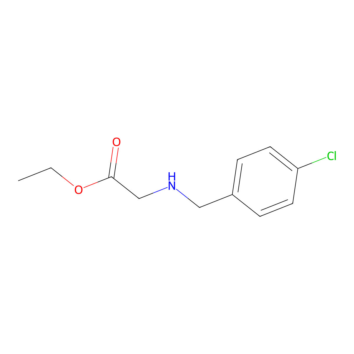 N-((4-Chlorophenyl)methyl)glycine ethyl ester molecular structure, CAS 6436-92-6